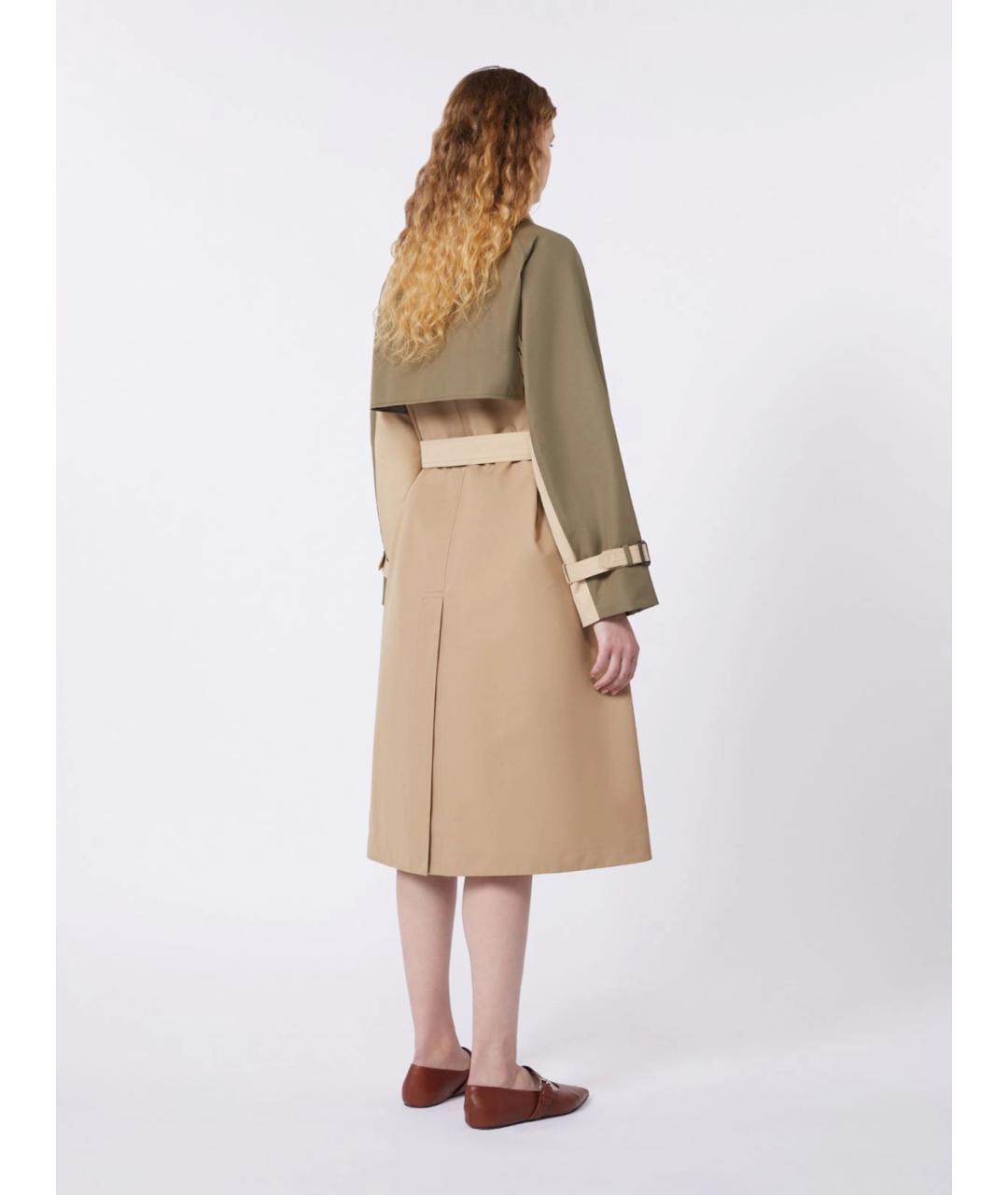 WEEKEND MAX MARA Бежевый хлопковый тренч/плащ, фото 4