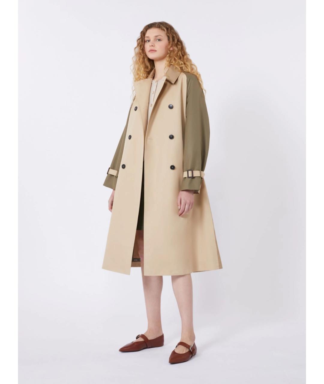 WEEKEND MAX MARA Бежевый хлопковый тренч/плащ, фото 2