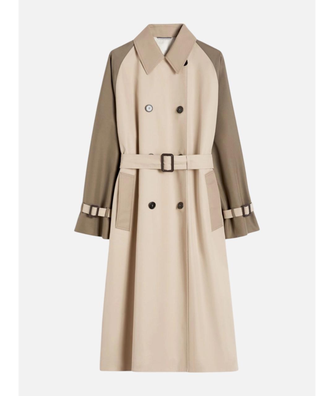 WEEKEND MAX MARA Бежевый хлопковый тренч/плащ, фото 6