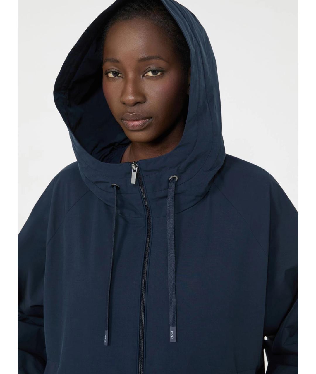 WEEKEND MAX MARA Темно-синяя полиэстеровая куртка, фото 2