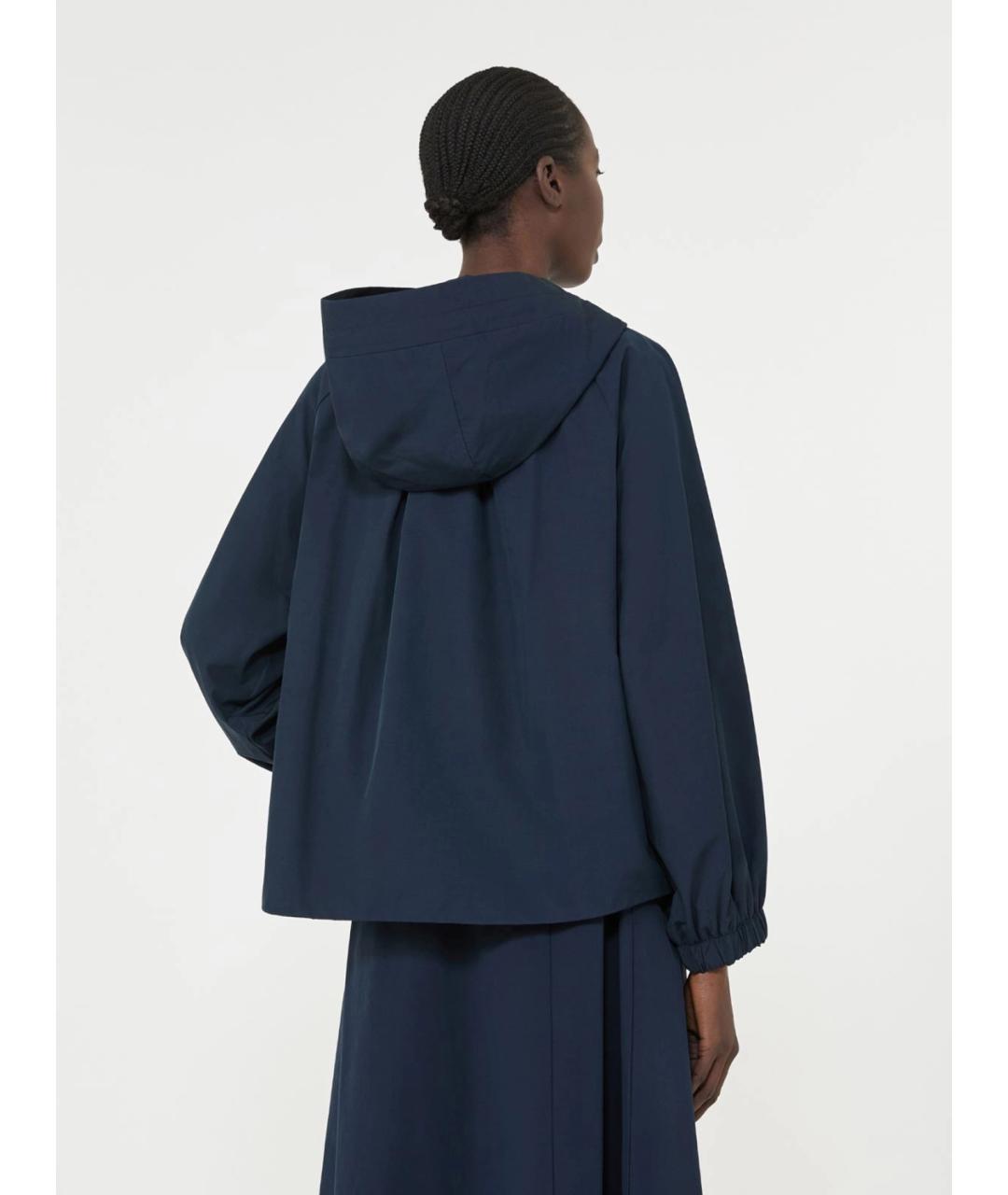 WEEKEND MAX MARA Темно-синяя полиэстеровая куртка, фото 5