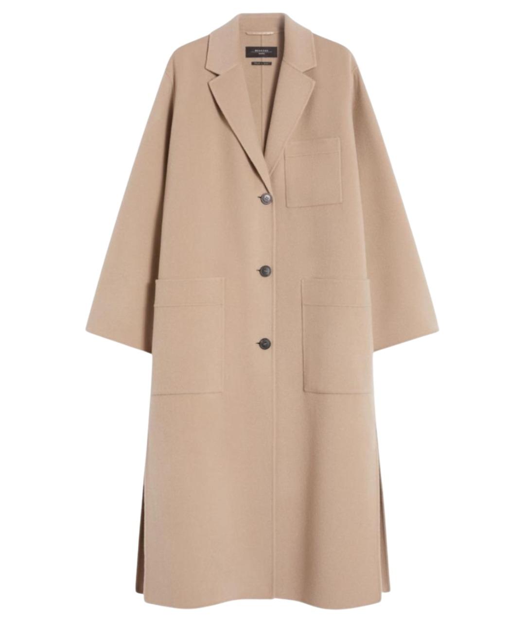 WEEKEND MAX MARA Бежевое шерстяное пальто, фото 1