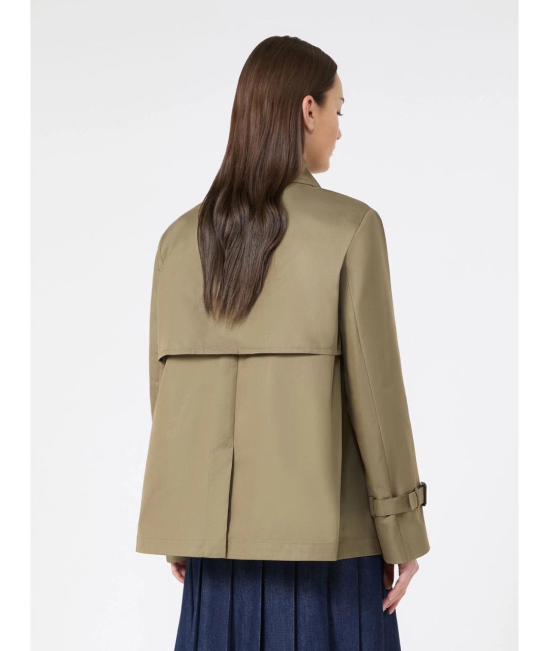 WEEKEND MAX MARA Зеленый хлопковый тренч/плащ, фото 3