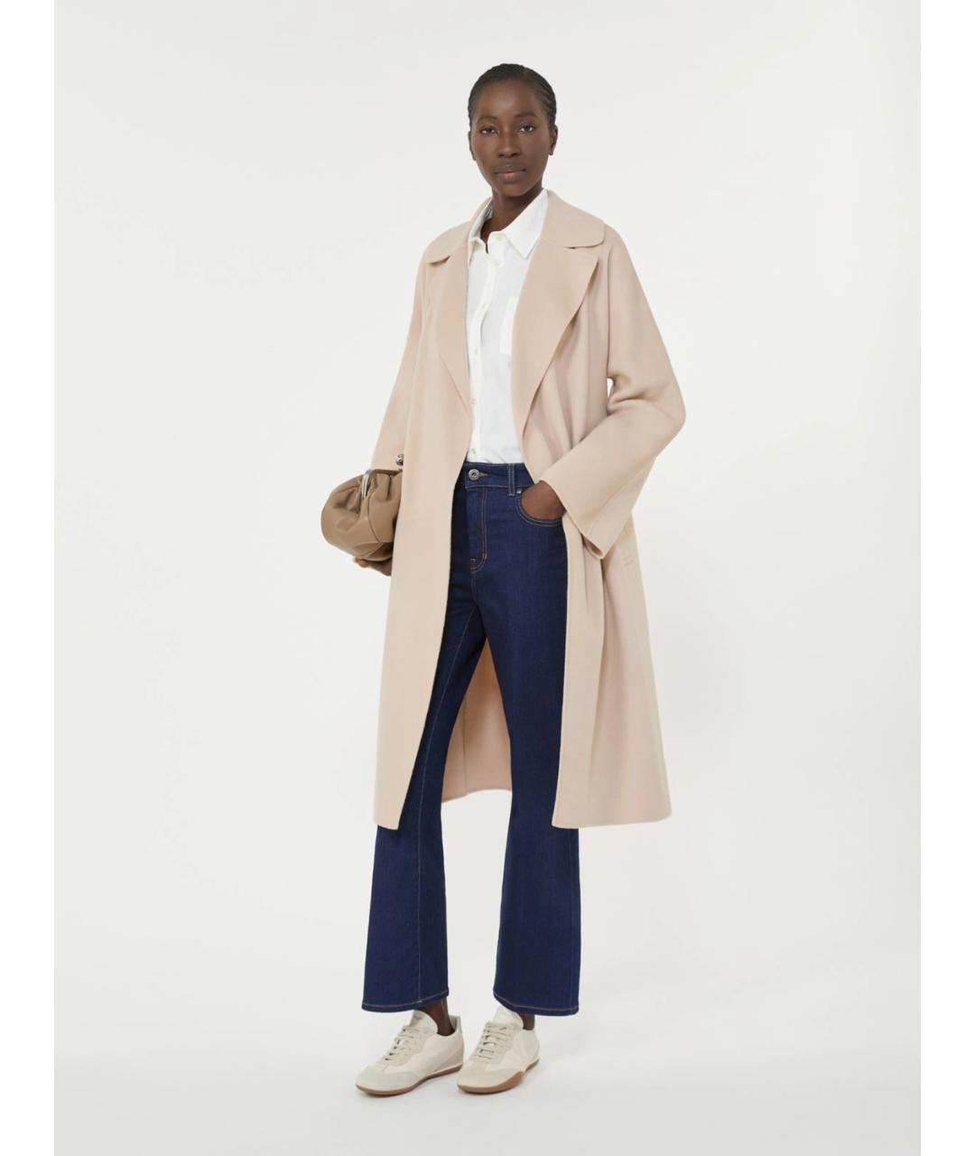 WEEKEND MAX MARA Бежевое шерстяное пальто, фото 2