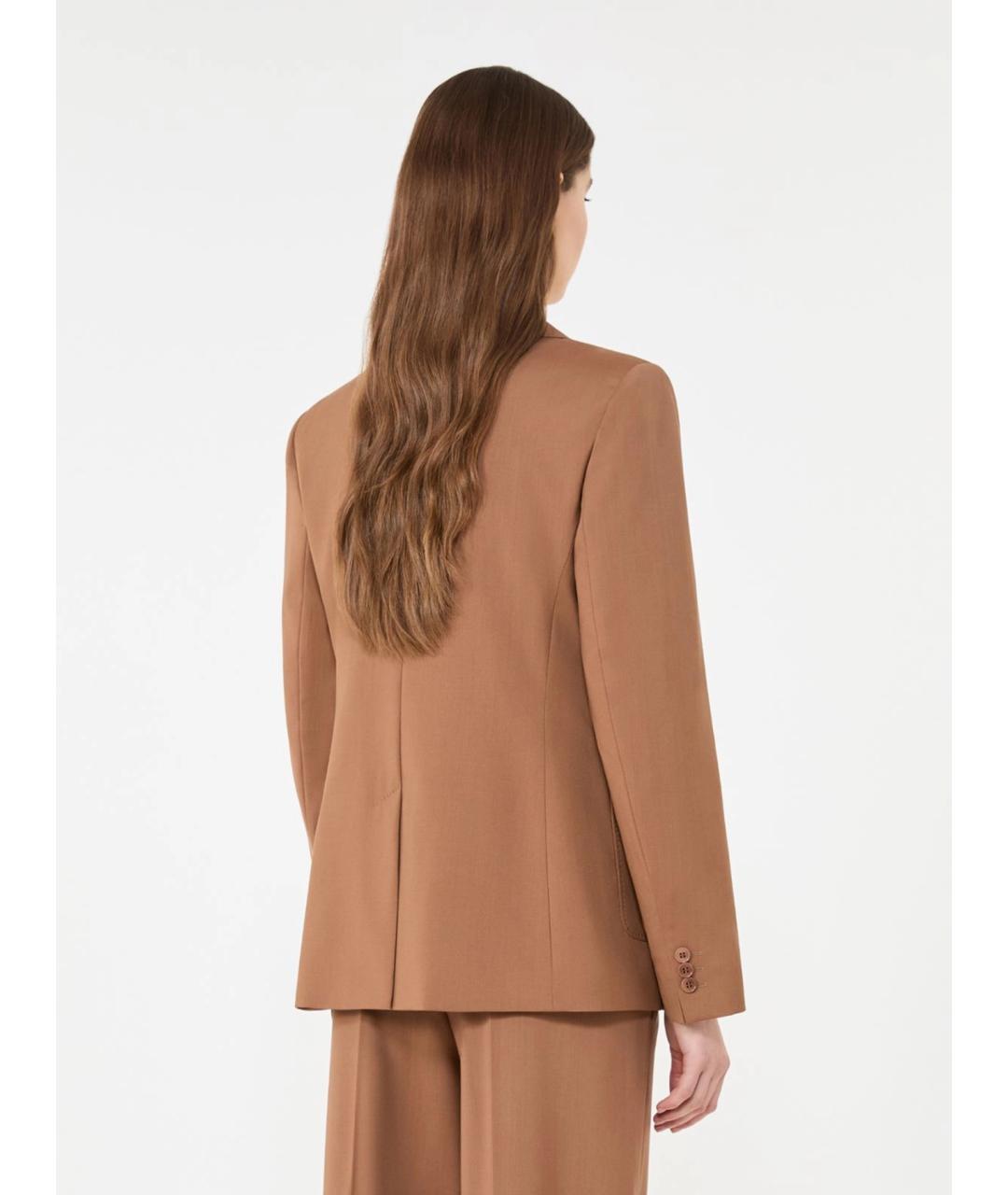 WEEKEND MAX MARA Коричневый шерстяной жакет/пиджак, фото 4