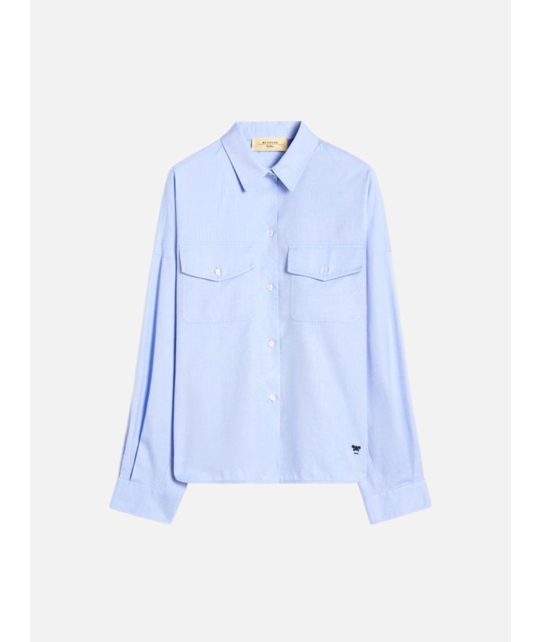 WEEKEND MAX MARA Синяя хлопковая рубашка, фото 6