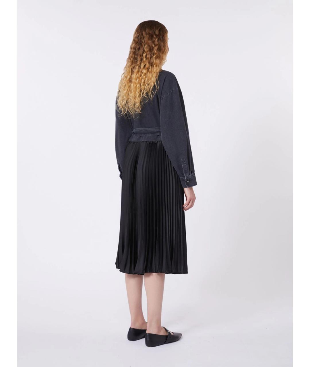 WEEKEND MAX MARA Черное хлопковое повседневное платье, фото 4