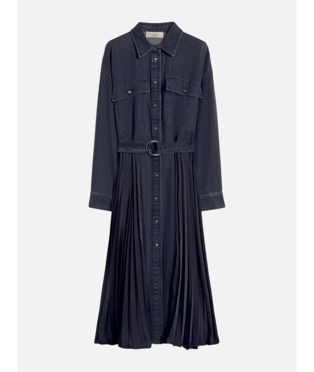 WEEKEND MAX MARA Черное хлопковое повседневное платье, фото 5