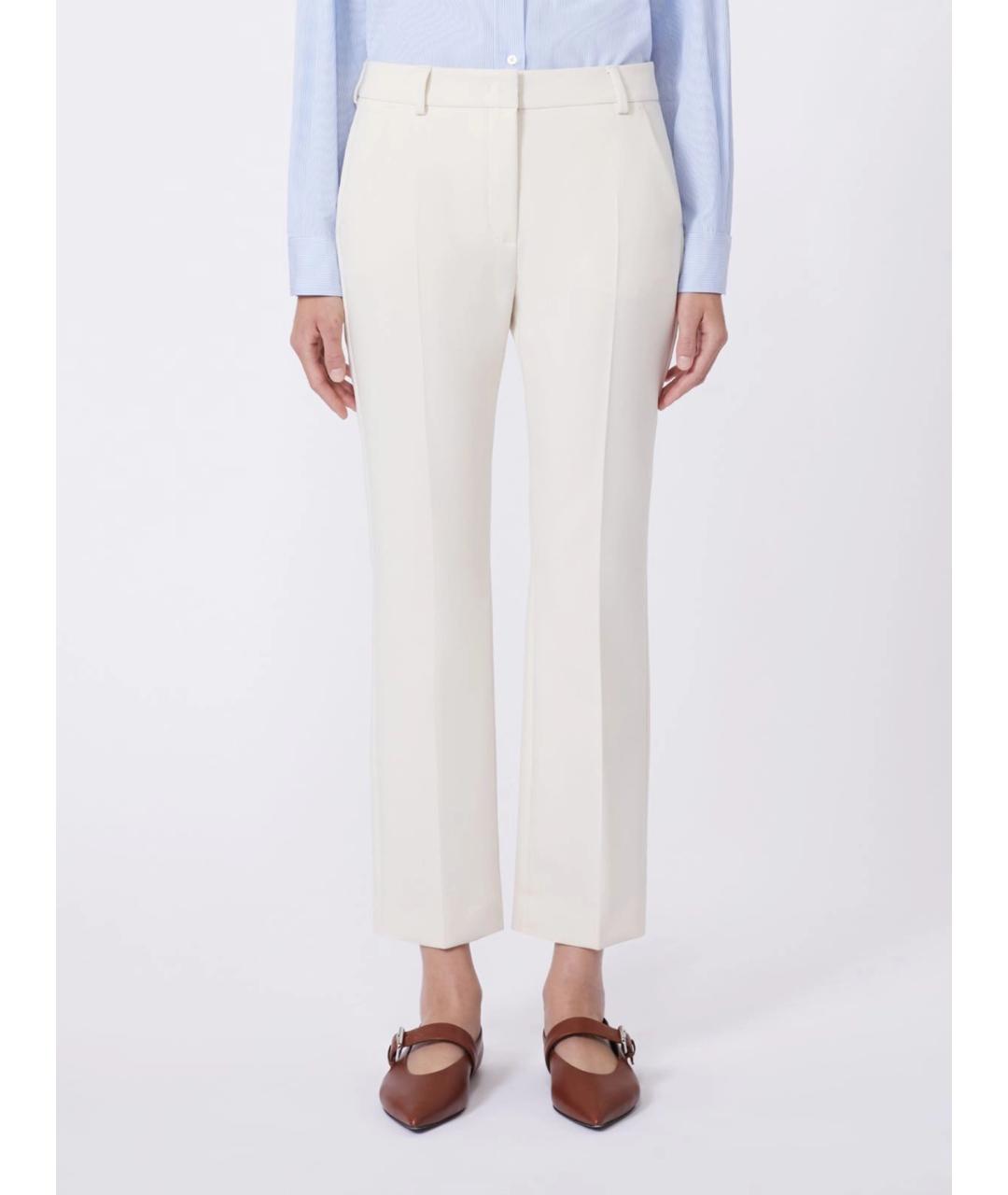 WEEKEND MAX MARA Белые полиэстеровые прямые брюки, фото 3