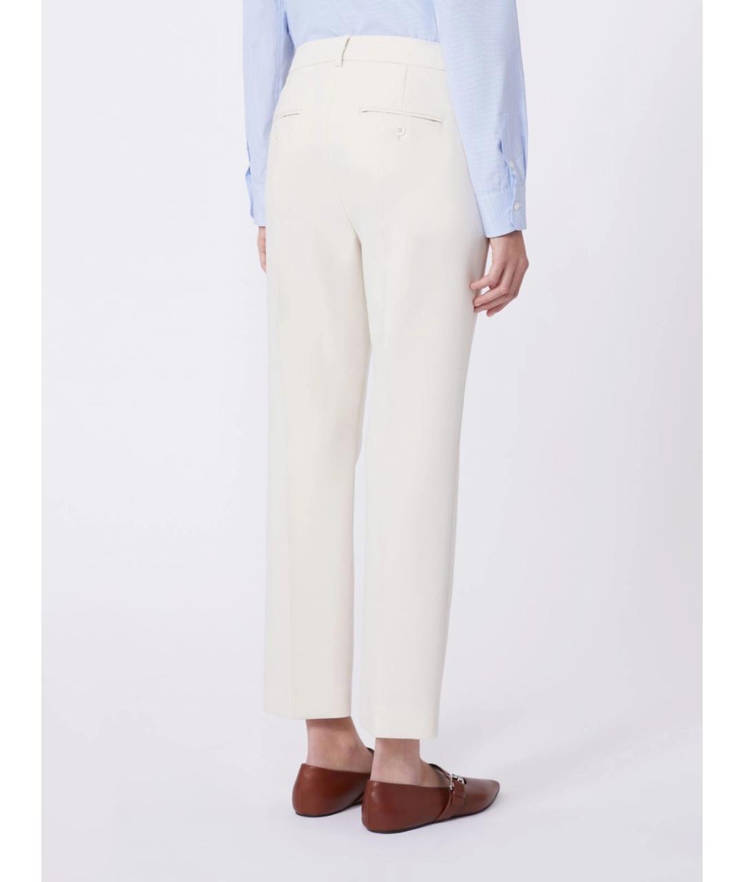 WEEKEND MAX MARA Белые полиэстеровые прямые брюки, фото 4