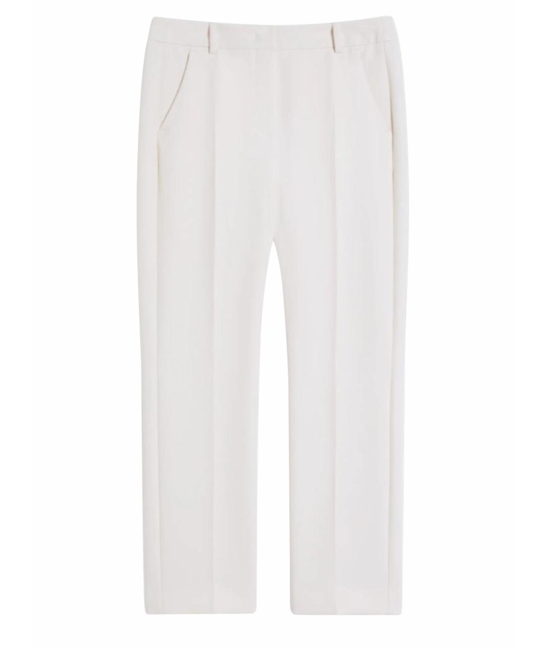 WEEKEND MAX MARA Белые полиэстеровые прямые брюки, фото 1