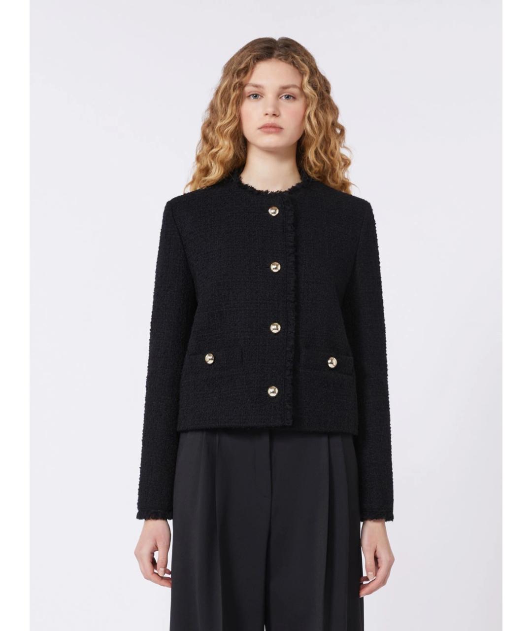 WEEKEND MAX MARA Черный шерстяной жакет/пиджак, фото 3