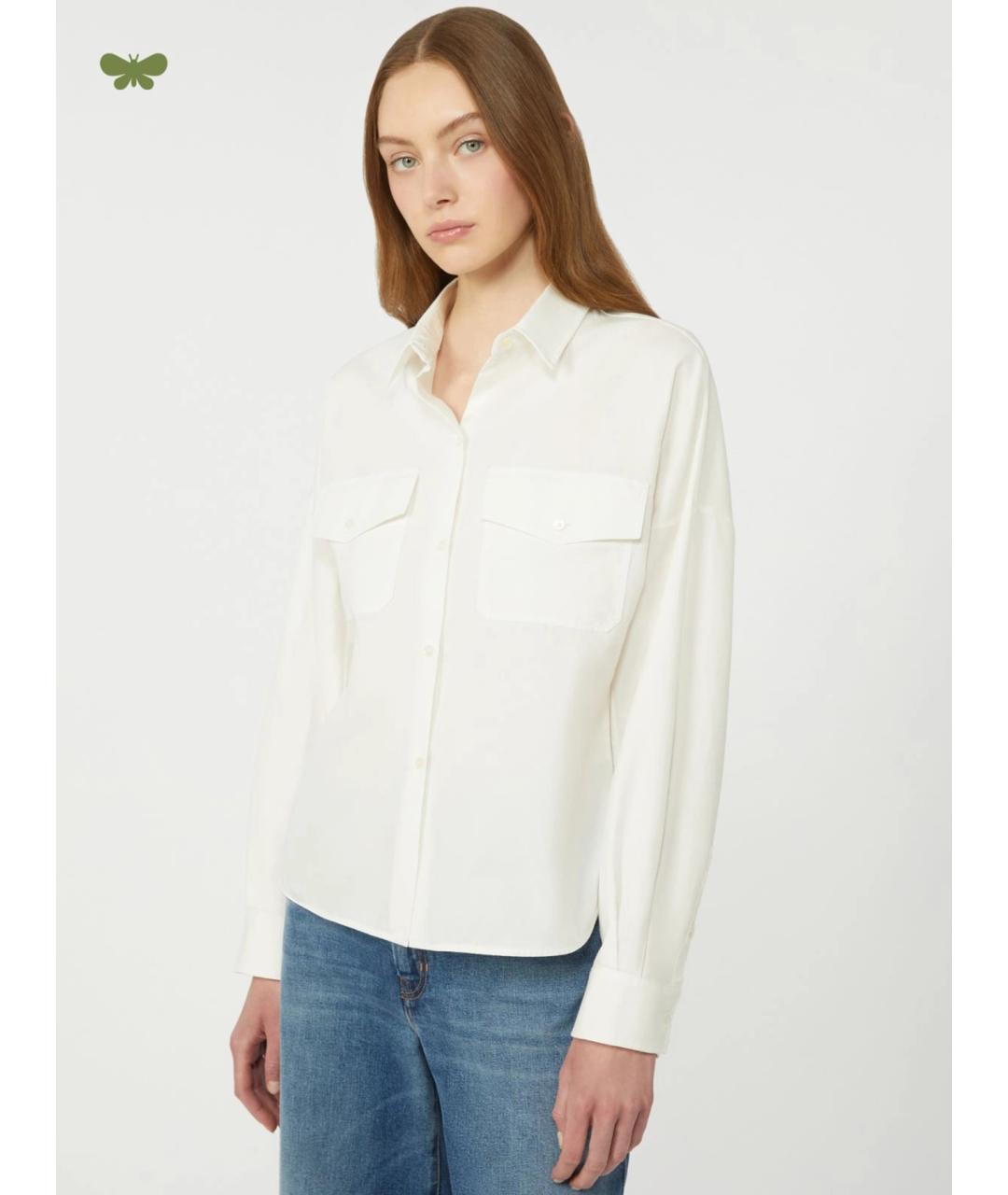 WEEKEND MAX MARA Белая хлопковая рубашка, фото 5