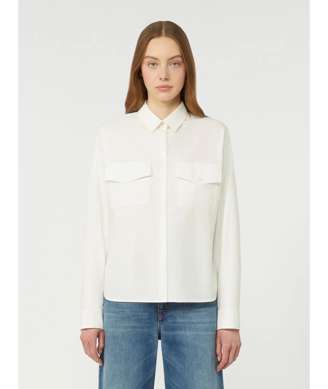 WEEKEND MAX MARA Белая хлопковая рубашка, фото 3