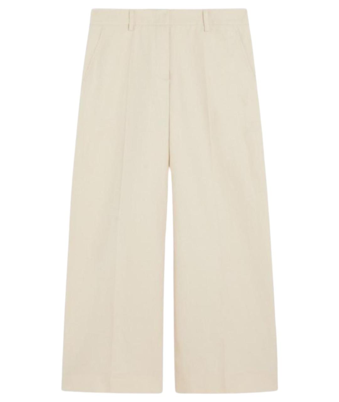 WEEKEND MAX MARA Бежевые хлопковые прямые брюки, фото 1