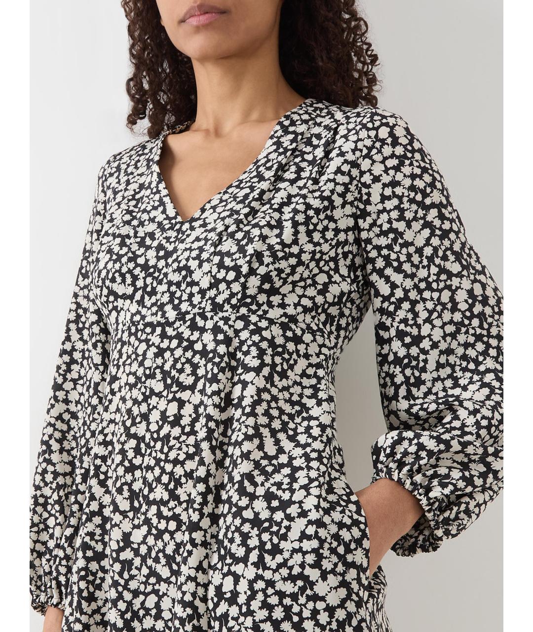 WEEKEND MAX MARA Черное шелковое повседневное платье, фото 5