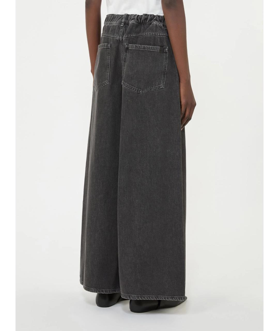 WEEKEND MAX MARA Черные хлопковые прямые джинсы, фото 4