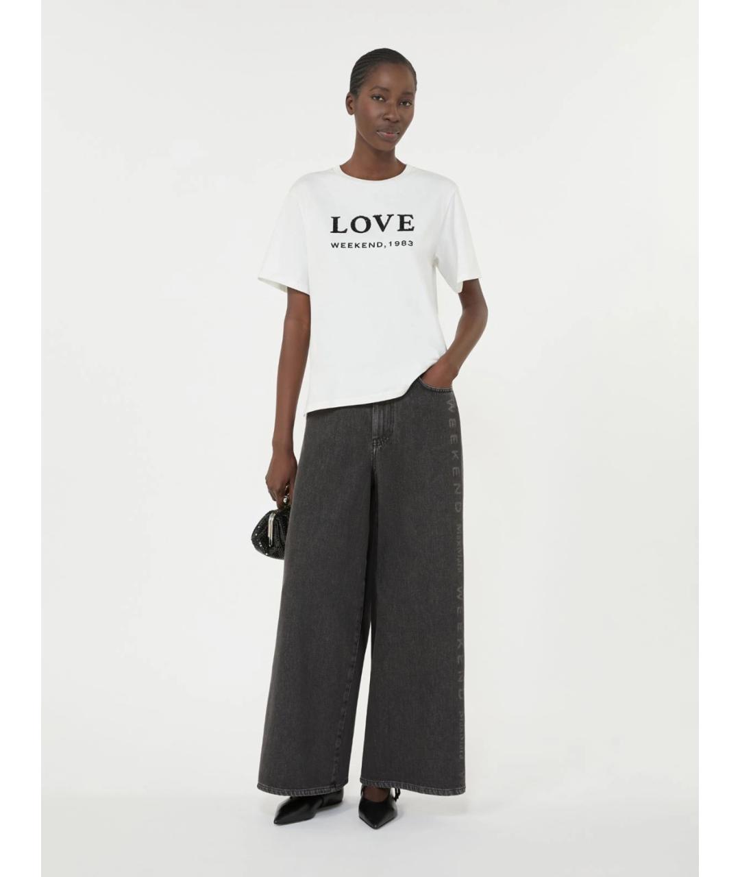 WEEKEND MAX MARA Черные хлопковые прямые джинсы, фото 2