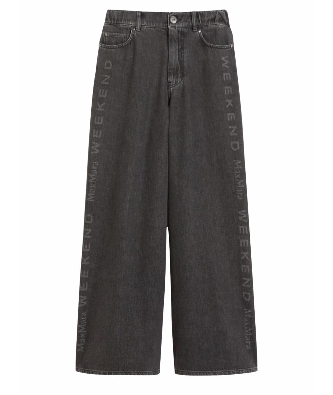 WEEKEND MAX MARA Черные хлопковые прямые джинсы, фото 1