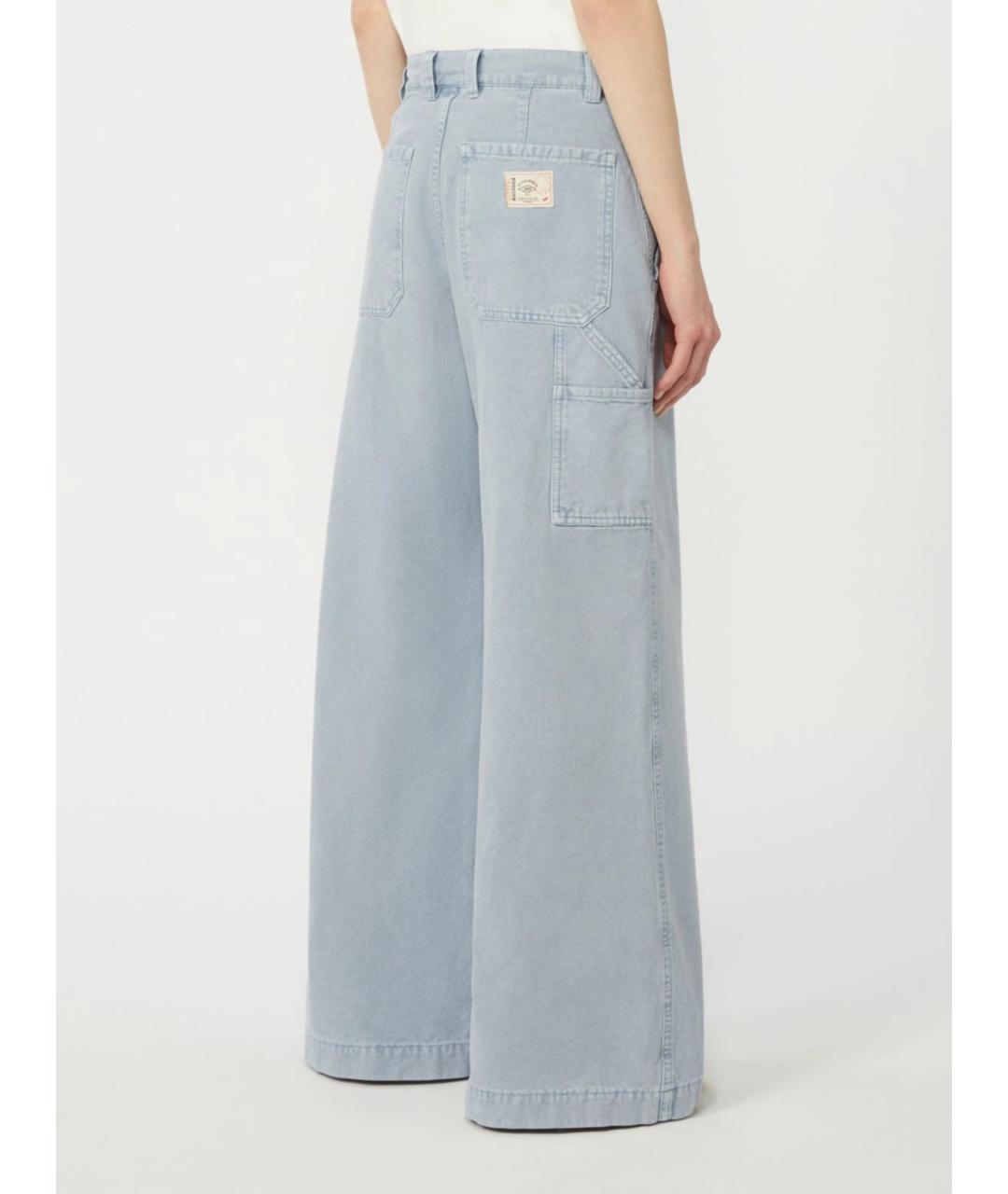 WEEKEND MAX MARA Голубые хлопковые прямые джинсы, фото 4