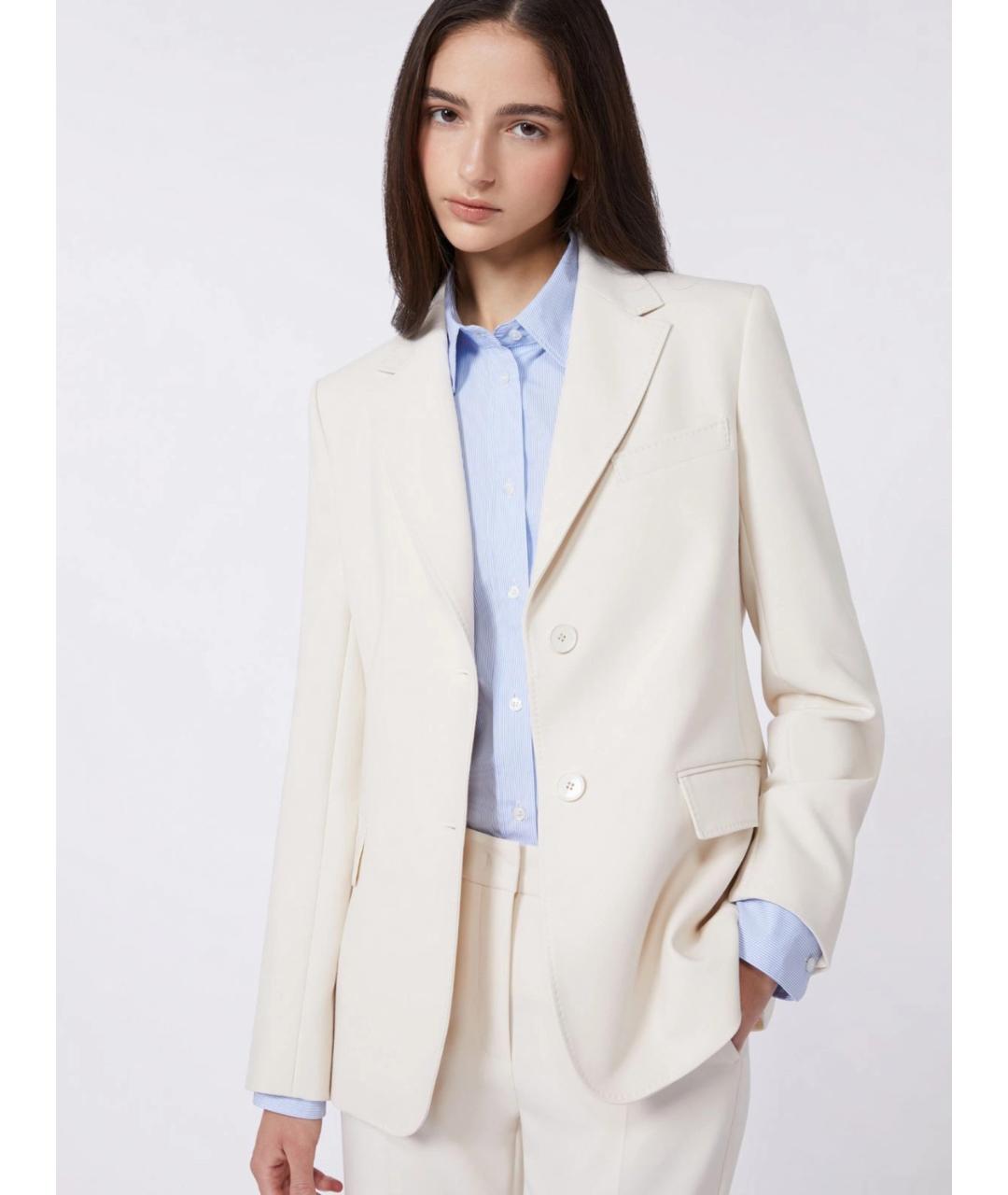 WEEKEND MAX MARA Бежевый полиэстеровый жакет/пиджак, фото 5