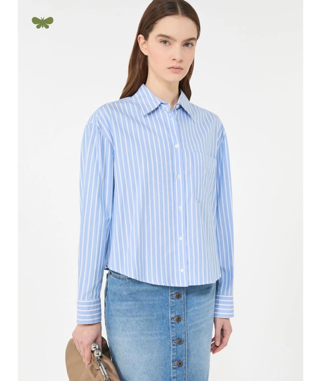WEEKEND MAX MARA Голубая хлопковая рубашка, фото 5
