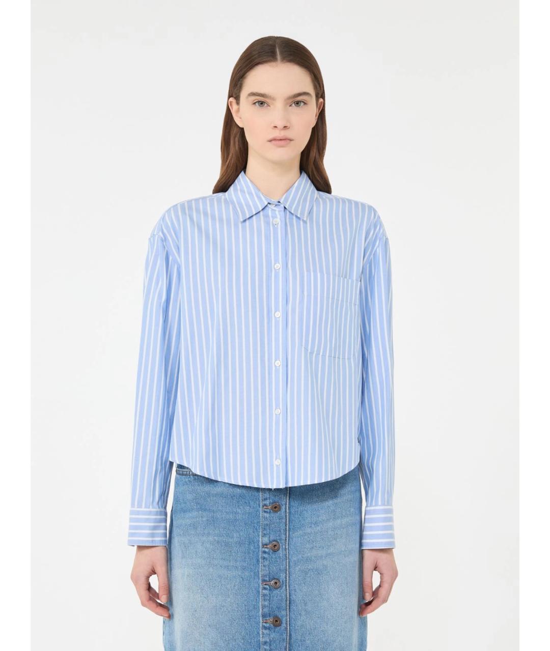 WEEKEND MAX MARA Голубая хлопковая рубашка, фото 3