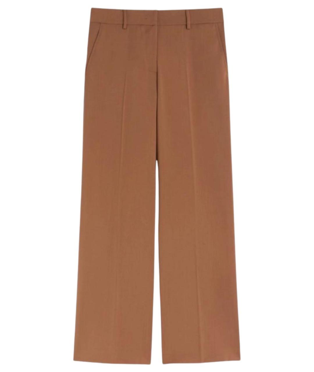 WEEKEND MAX MARA Коричневые шерстяные брюки широкие, фото 1