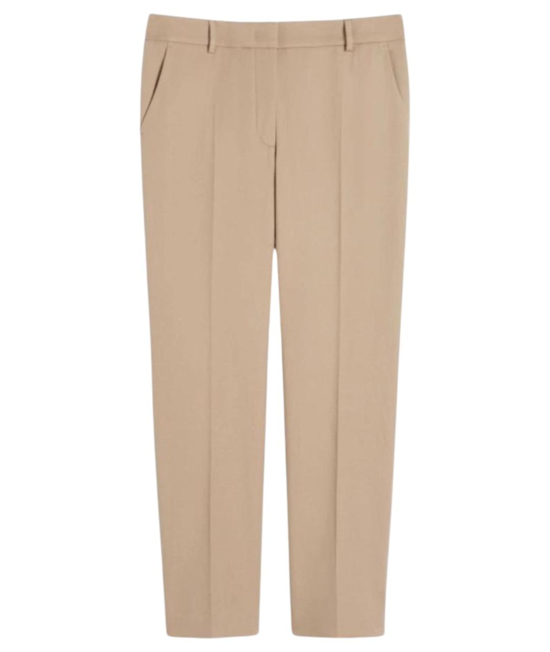 WEEKEND MAX MARA Бежевые хлопковые прямые брюки, фото 1