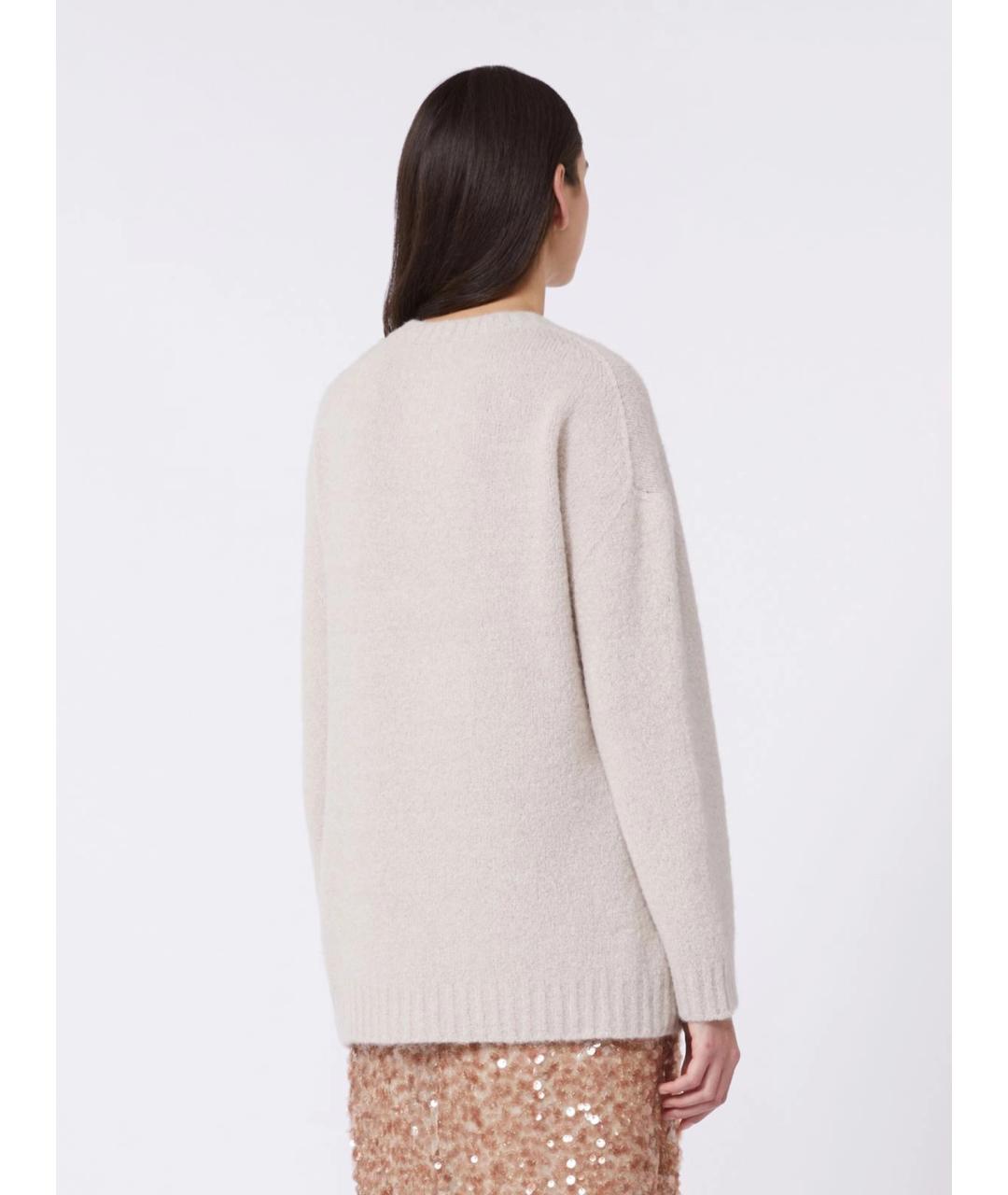 WEEKEND MAX MARA Бежевый шерстяной джемпер / свитер, фото 4