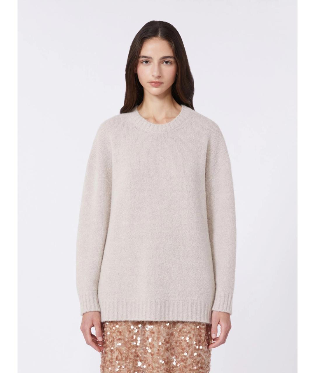 WEEKEND MAX MARA Бежевый шерстяной джемпер / свитер, фото 3