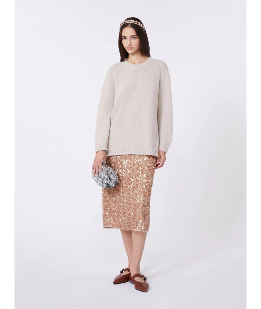 WEEKEND MAX MARA Бежевый шерстяной джемпер / свитер, фото 2