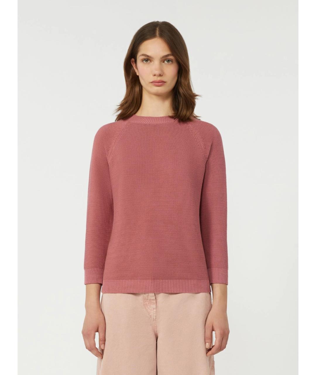 WEEKEND MAX MARA Розовый хлопковый джемпер / свитер, фото 3