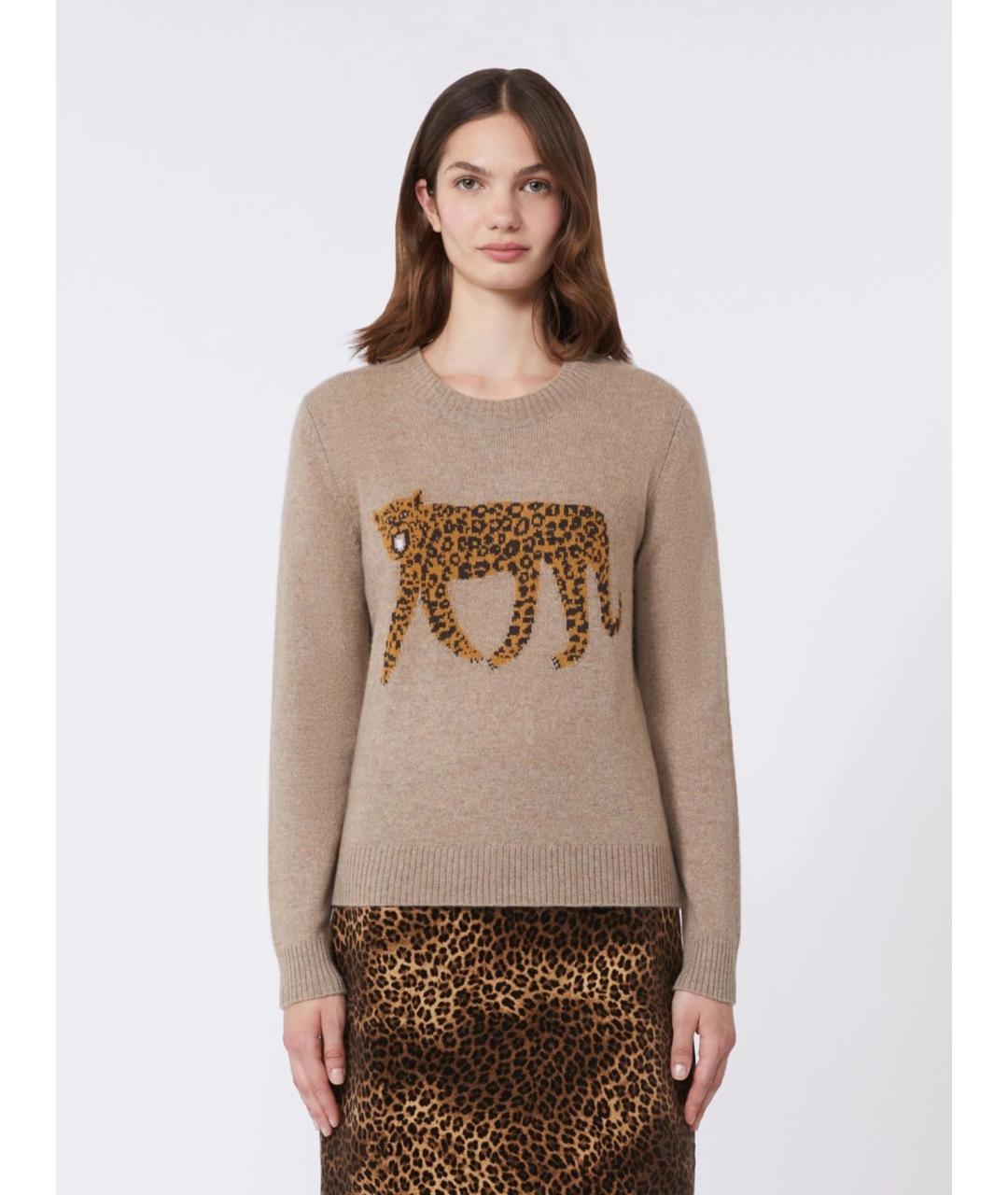 WEEKEND MAX MARA Коричневый кашемировый джемпер / свитер, фото 3