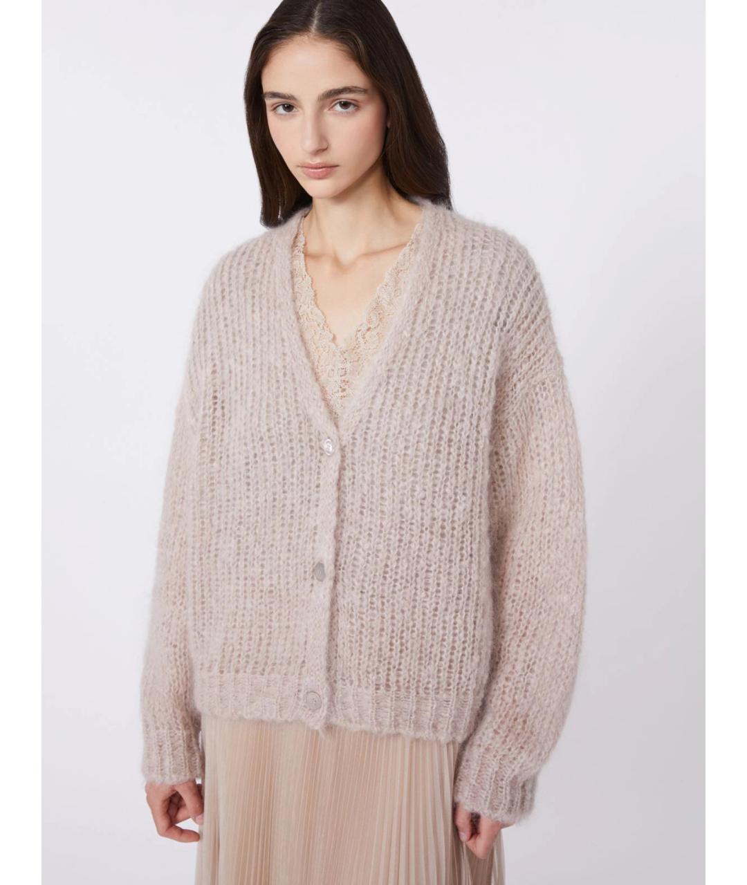 WEEKEND MAX MARA Розовый шерстяной кардиган, фото 5