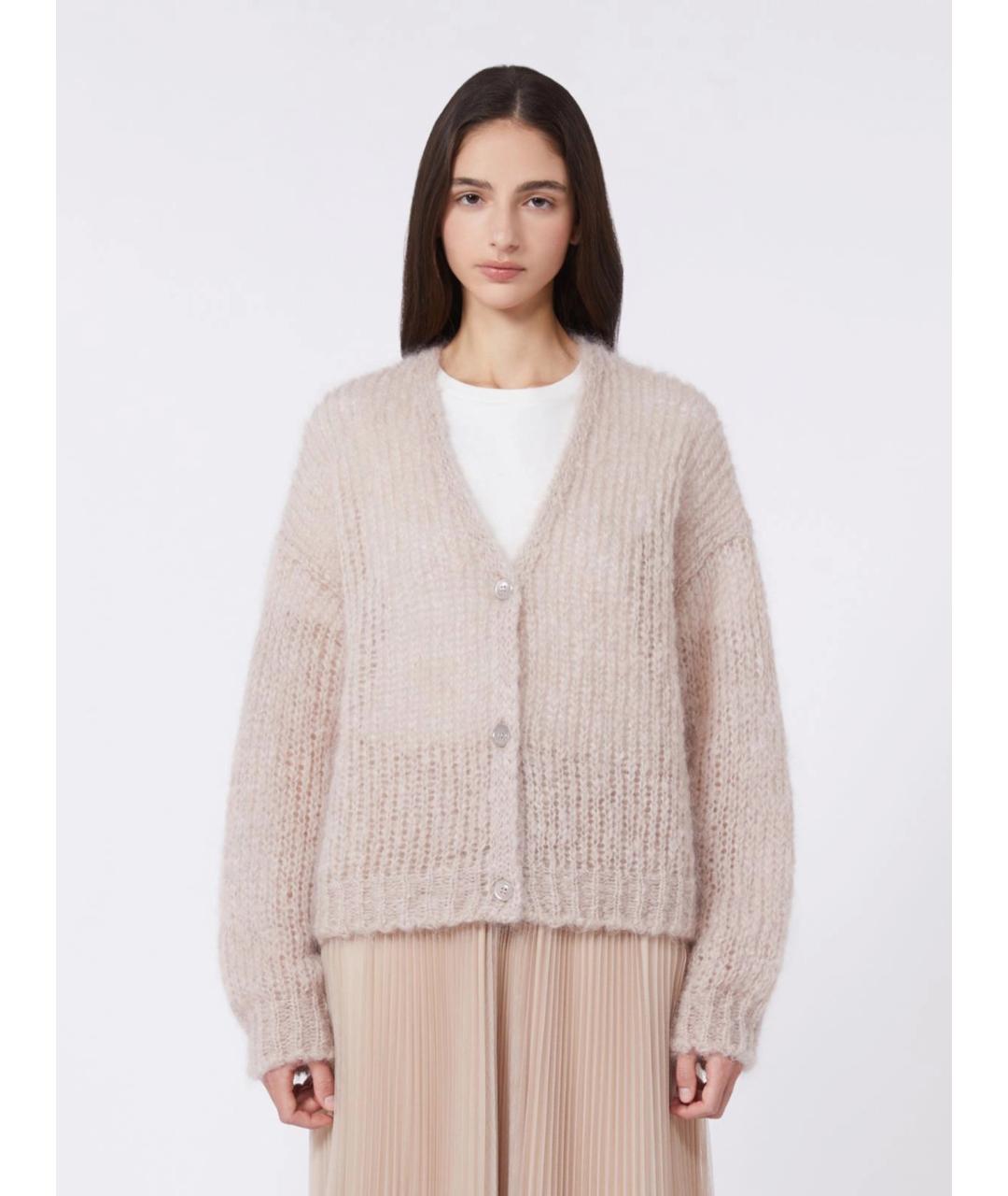 WEEKEND MAX MARA Розовый шерстяной кардиган, фото 3