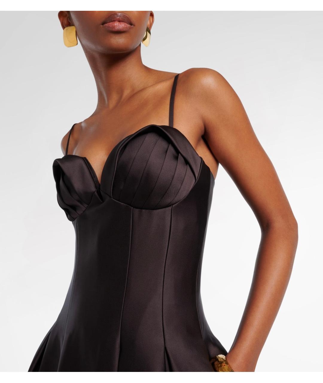 REBECCA VALLANCE Коричневое полиэстеровое коктейльное платье, фото 4