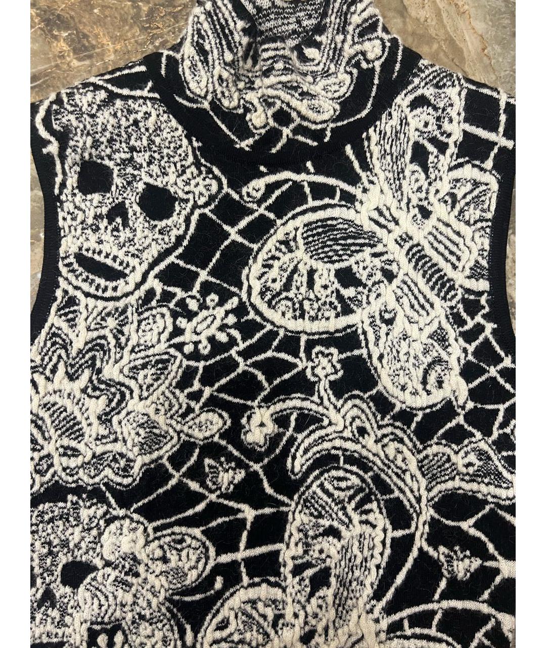 PHILIPP PLEIN Черное шерстяное повседневное платье, фото 4