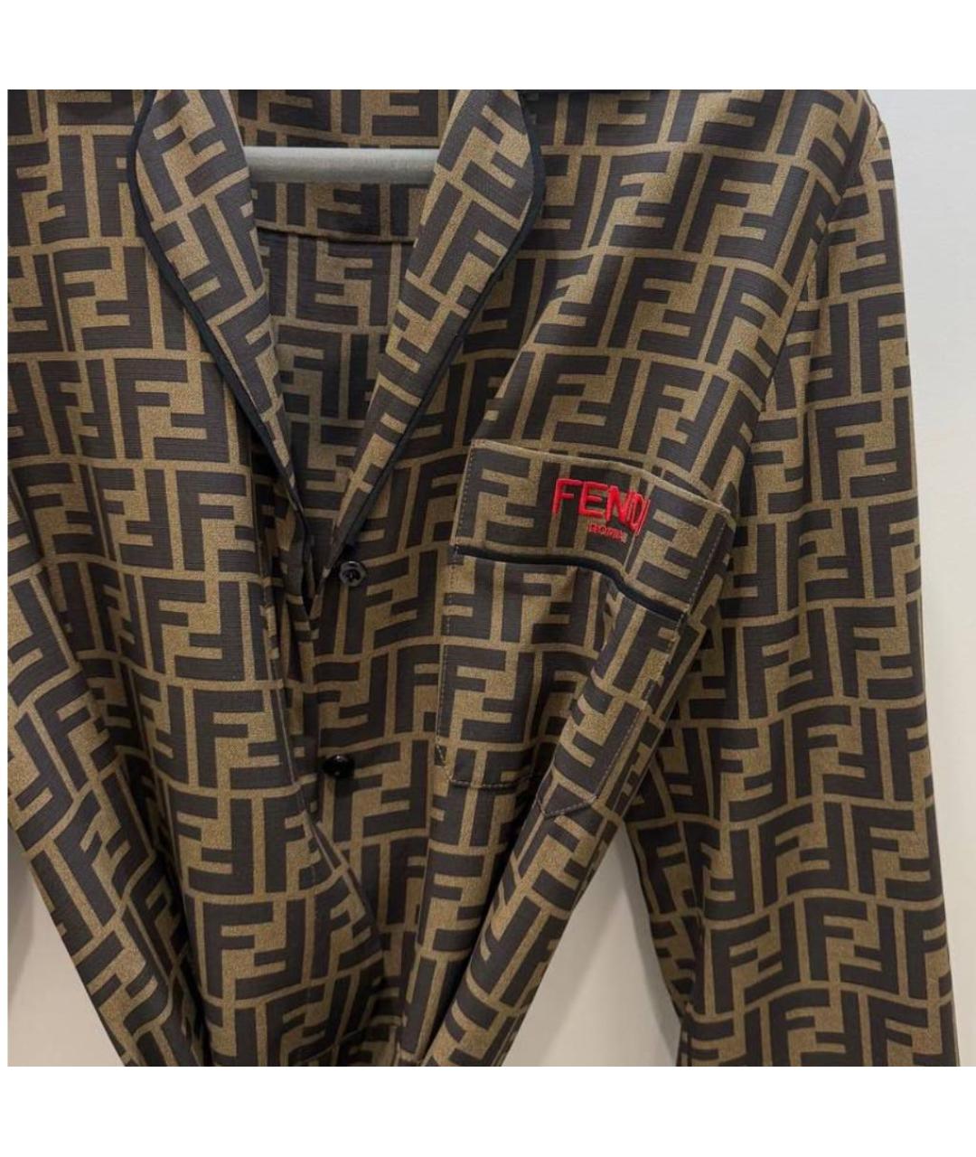 FENDI Коричневый шелковый комбинезон, фото 4