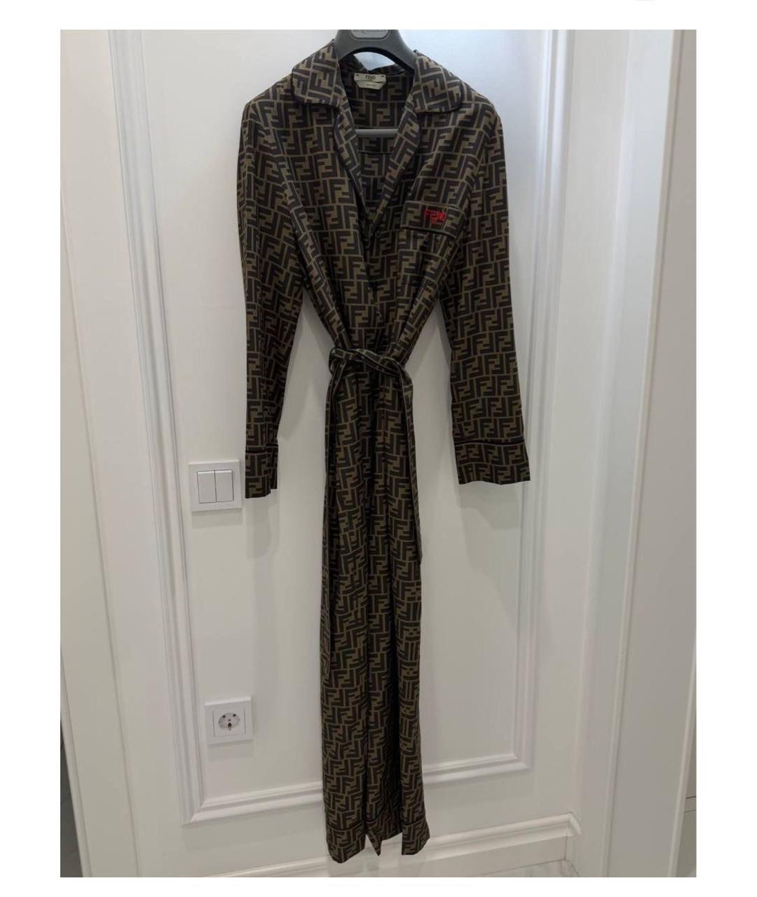 FENDI Коричневый шелковый комбинезон, фото 5