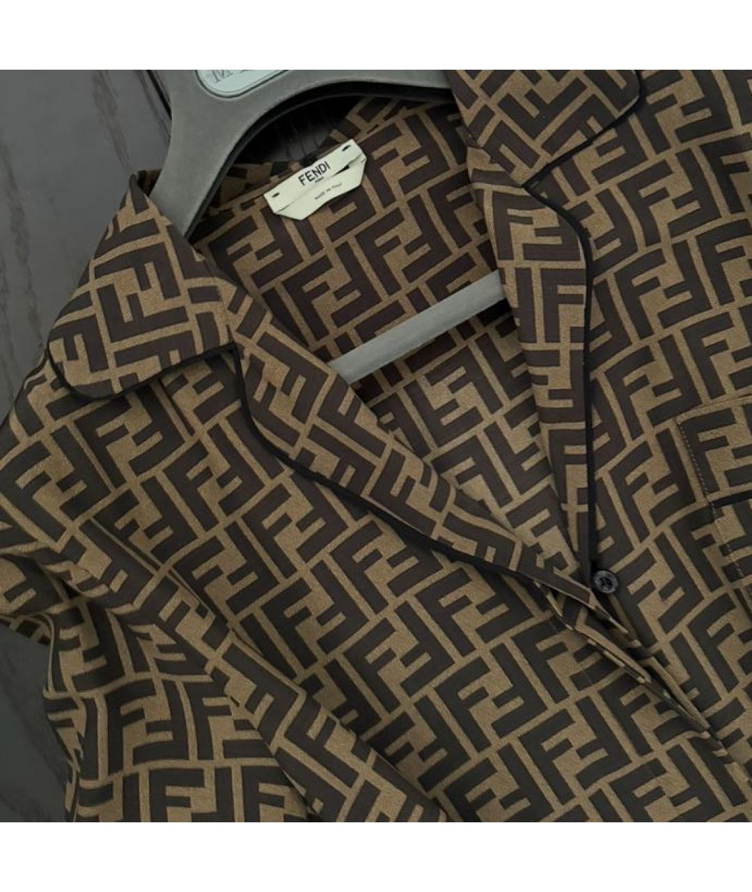 FENDI Коричневый шелковый комбинезон, фото 3