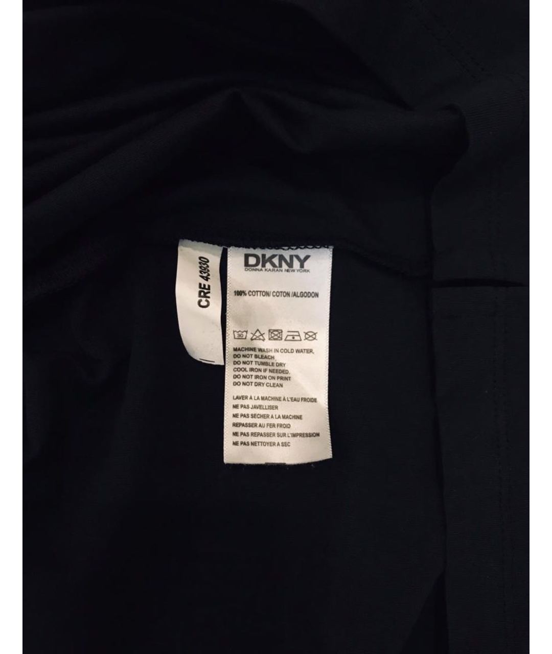 DKNY Темно-синяя хлопковая футболка, фото 7