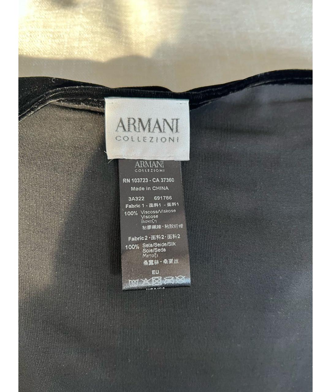 ARMANI COLLEZIONI Черное шелковое вечернее платье, фото 3