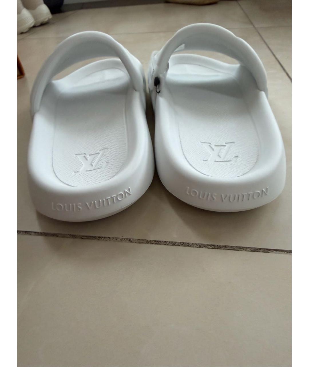 LOUIS VUITTON Белые резиновые шлепанцы, фото 4
