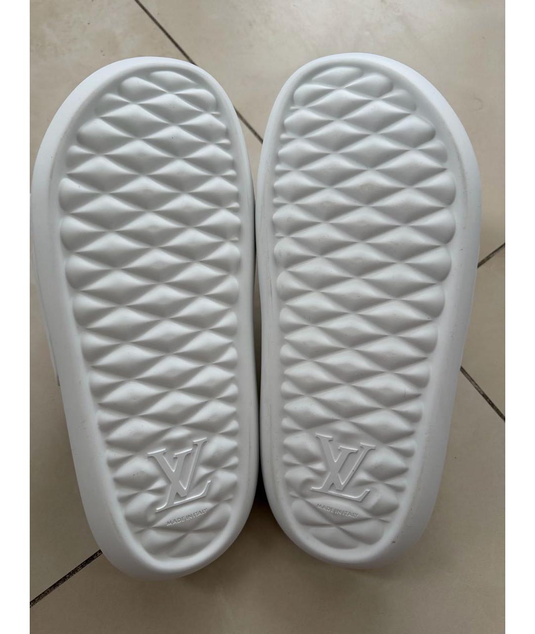 LOUIS VUITTON Белые резиновые шлепанцы, фото 5