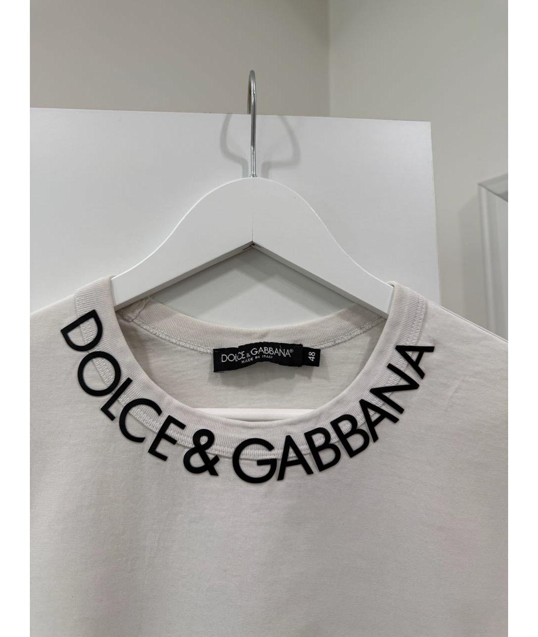 DOLCE&GABBANA Белая хлопковая футболка, фото 2