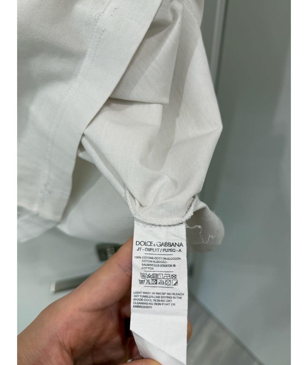 DOLCE&GABBANA Белая хлопковая футболка, фото 3