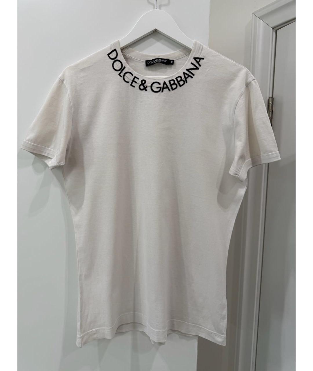 DOLCE&GABBANA Белая хлопковая футболка, фото 5