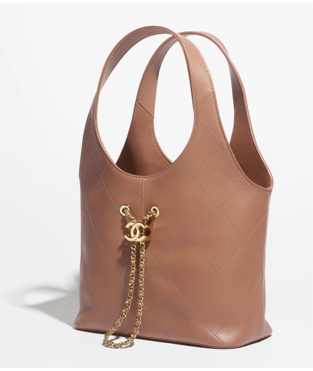 CHANEL Коричневая кожаная сумка тоут, фото 2