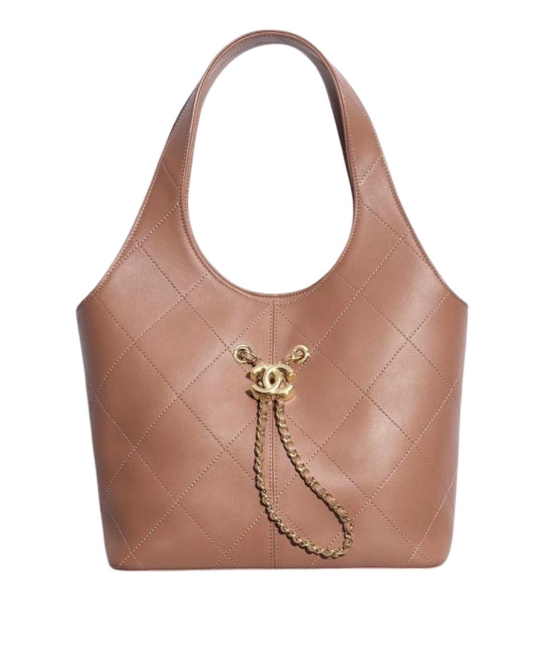 CHANEL Коричневая кожаная сумка тоут, фото 1